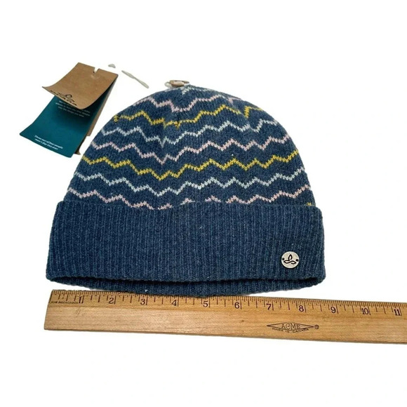 Prana Youth Youth Boy OS Winter Beanie Hat Wool Blue Green Shades New - Picture 5 of 6